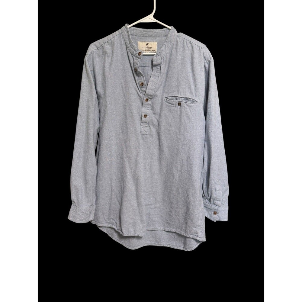 Lee Valley IRELAND Classic My Grandfather Shirt Cotton Blue Henley XL Outdoors